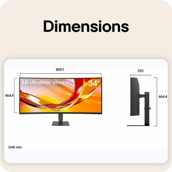 LG UltraWide 34U640B-B 34-inch Curved QHD USB-C Monitor