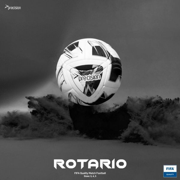 Precision Rotario FIFA Quality Match Football White/Black/Silver - 5