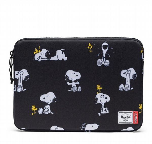 Peanuts� Herschel Anchor 14 Inch Sleeve Snoopy and Woodstock Black
