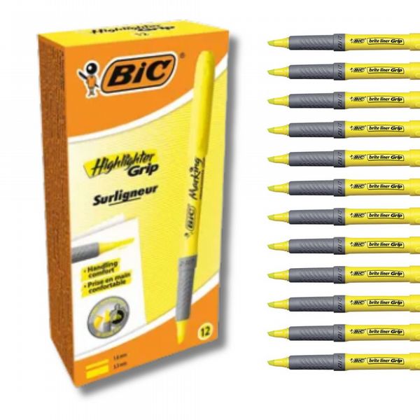Bic Brite Liner Yellow Highlighters (12 Pack) 811935