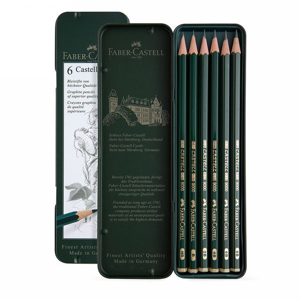 Faber-Castell : Series 9000 : Graphite Pencil : Tin Set of 6