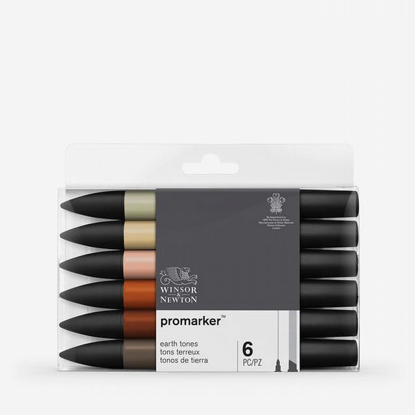 Winsor & Newton : Promarker : 6 Earth Tones